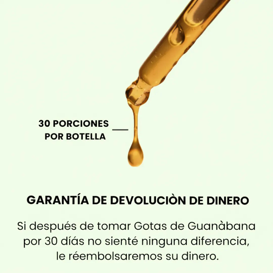 Gotas de extracto de guanábana 100% orgánico 10 en 1