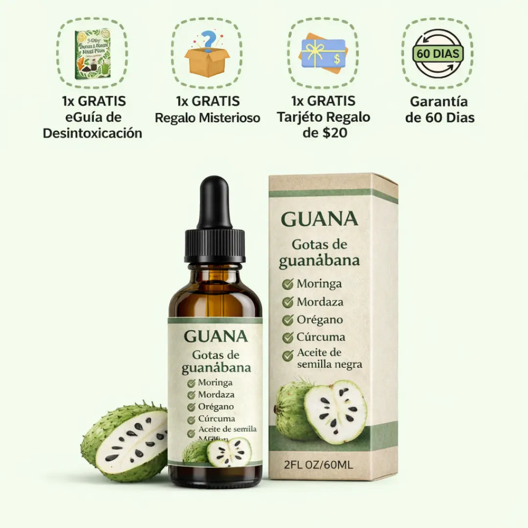 Gotas de extracto de guanábana 100% orgánico 10 en 1