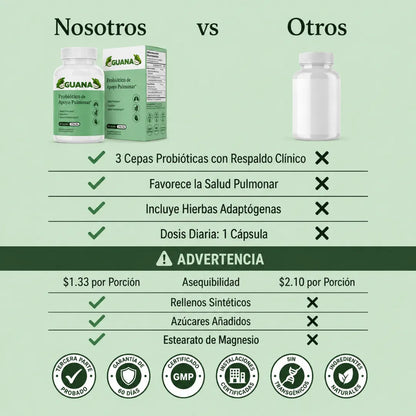 Probióticos GUANA para el apoyo pulmonar