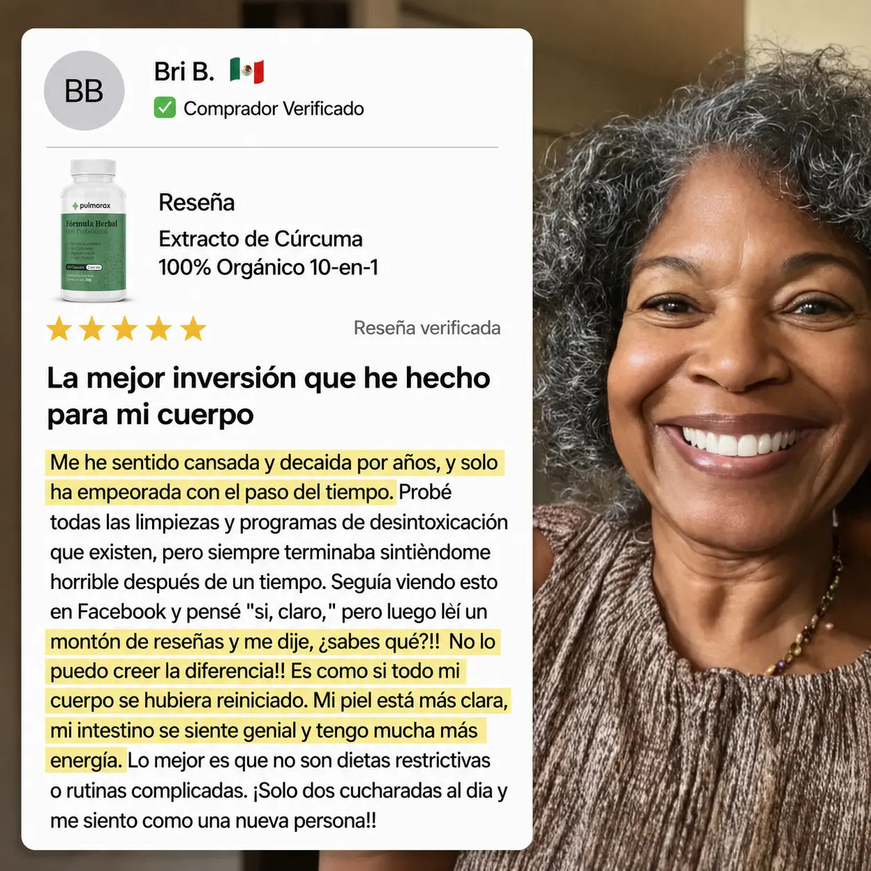 Suplemento de extracto de cúrcuma 100% orgánico 10 en 1
