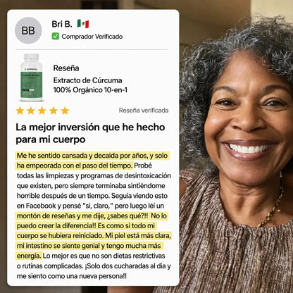 Suplemento de extracto de cúrcuma 100% orgánico 10 en 1